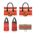 Native American Christmas Leather Bag with Red & Orange Geometric Pattern Santa Claus and Teepee Motif - Wonder Print Shop