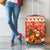Native American Christmas Luggage Cover with Red & Orange Geometric Pattern Santa Claus and Teepee Motif - Wonder Print Shop