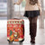 Native American Christmas Luggage Cover with Red & Orange Geometric Pattern Santa Claus and Teepee Motif - Wonder Print Shop