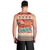 Native American Christmas Men Tank Top with Red & Orange Geometric Pattern Santa Claus and Teepee Motif - Wonder Print Shop
