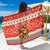 Native American Christmas Sarong with Red & Orange Geometric Pattern Santa Claus and Teepee Motif - Wonder Print Shop