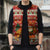 Native American Christmas Sleeveless Puffer Jacket with Red & Orange Geometric Pattern Santa Claus and Teepee Motif - Wonder Print Shop