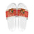 Native American Christmas Slide Sandals with Red & Orange Geometric Pattern Santa Claus and Teepee Motif - Wonder Print Shop