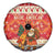 Native American Christmas Spare Tire Cover with Red & Orange Geometric Pattern Santa Claus and Teepee Motif - Wonder Print Shop