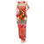 Native American Christmas Tank Maxi Dress with Red & Orange Geometric Pattern Santa Claus and Teepee Motif - Wonder Print Shop