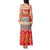 Native American Christmas Tank Maxi Dress with Red & Orange Geometric Pattern Santa Claus and Teepee Motif - Wonder Print Shop