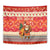 Native American Christmas Tapestry with Red & Orange Geometric Pattern Santa Claus and Teepee Motif - Wonder Print Shop