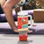 Native American Christmas Tumbler With Handle with Red & Orange Geometric Pattern Santa Claus and Teepee Motif - Wonder Print Shop
