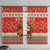 Native American Christmas Window Curtain with Red & Orange Geometric Pattern Santa Claus and Teepee Motif - Wonder Print Shop