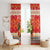 Native American Christmas Window Curtain with Red & Orange Geometric Pattern Santa Claus and Teepee Motif - Wonder Print Shop