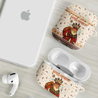 Native American Christmas AirPods Case with Beige Tribal Pattern Santa Claus and Dreamcatcher Motif - Wonder Print Shop