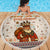 Native American Christmas Beach Blanket with Beige Tribal Pattern Santa Claus and Dreamcatcher Motif - Wonder Print Shop