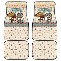 Native American Christmas Car Mats with Beige Tribal Pattern Santa Claus and Dreamcatcher Motif - Wonder Print Shop