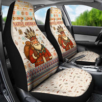Native American Christmas Car Seat Cover with Beige Tribal Pattern Santa Claus and Dreamcatcher Motif - Wonder Print Shop
