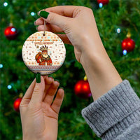 Native American Christmas Ceramic Ornament with Beige Tribal Pattern Santa Claus and Dreamcatcher Motif - Wonder Print Shop
