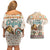 Native American Christmas Couples Matching Off Shoulder Short Dress and Hawaiian Shirt with Beige Tribal Pattern Santa Claus and Dreamcatcher Motif - Wonder Print Shop