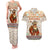 Native American Christmas Couples Matching Tank Maxi Dress and Hawaiian Shirt with Beige Tribal Pattern Santa Claus and Dreamcatcher Motif - Wonder Print Shop