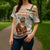 Native American Christmas Cross Shoulder Shirt with Beige Tribal Pattern Santa Claus and Dreamcatcher Motif - Wonder Print Shop