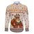 Native American Christmas Family Matching Long Sleeve Bodycon Dress and Hawaiian Shirt with Beige Tribal Pattern Santa Claus and Dreamcatcher Motif - Wonder Print Shop