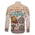 Native American Christmas Family Matching Off The Shoulder Long Sleeve Dress and Hawaiian Shirt with Beige Tribal Pattern Santa Claus and Dreamcatcher Motif - Wonder Print Shop