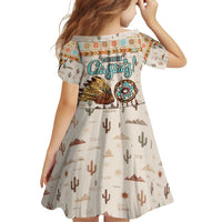 Native American Christmas Family Matching Puletasi and Hawaiian Shirt with Beige Tribal Pattern Santa Claus and Dreamcatcher Motif - Wonder Print Shop