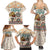 Native American Christmas Family Matching Summer Maxi Dress and Hawaiian Shirt with Beige Tribal Pattern Santa Claus and Dreamcatcher Motif - Wonder Print Shop