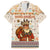 Native American Christmas Hawaiian Shirt with Beige Tribal Pattern Santa Claus and Dreamcatcher Motif - Wonder Print Shop
