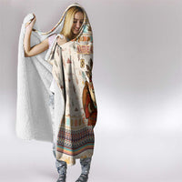 Native American Christmas Hooded Blanket with Beige Tribal Pattern Santa Claus and Dreamcatcher Motif - Wonder Print Shop