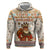 Native American Christmas Hoodie with Beige Tribal Pattern Santa Claus and Dreamcatcher Motif - Wonder Print Shop