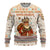 Native American Christmas Ugly Christmas Sweater with Beige Tribal Pattern Santa Claus and Dreamcatcher Motif - Wonder Print Shop