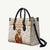 Native American Christmas Leather Bag with Beige Tribal Pattern Santa Claus and Dreamcatcher Motif - Wonder Print Shop
