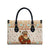 Native American Christmas Leather Bag with Beige Tribal Pattern Santa Claus and Dreamcatcher Motif - Wonder Print Shop