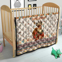 Native American Christmas Quilt with Beige Tribal Pattern Santa Claus and Dreamcatcher Motif - Wonder Print Shop