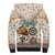 Native American Christmas Sherpa Hoodie with Beige Tribal Pattern Santa Claus and Dreamcatcher Motif - Wonder Print Shop