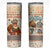 Native American Christmas Skinny Tumbler with Beige Tribal Pattern Santa Claus and Dreamcatcher Motif - Wonder Print Shop