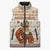 Native American Christmas Sleeveless Puffer Jacket with Beige Tribal Pattern Santa Claus and Dreamcatcher Motif - Wonder Print Shop