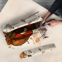 Native American Christmas Umbrella with Beige Tribal Pattern Santa Claus and Dreamcatcher Motif - Wonder Print Shop