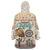 Native American Christmas Wearable Blanket Hoodie with Beige Tribal Pattern Santa Claus and Dreamcatcher Motif - Wonder Print Shop