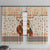 Native American Christmas Window Curtain with Beige Tribal Pattern Santa Claus and Dreamcatcher Motif - Wonder Print Shop