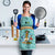 Bahamas Christmas Apron with Teal Palm Pattern Carnival Santa and National Emblem Motif - Wonder Print Shop