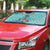 Bahamas Christmas Auto Sun Shade with Teal Palm Pattern Carnival Santa and National Emblem Motif - Wonder Print Shop