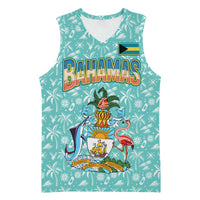 Bahamas Christmas Basketball Jersey with Teal Palm Pattern Carnival Santa and National Emblem Motif - Wonder Print Shop