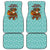 Bahamas Christmas Car Mats with Teal Palm Pattern Carnival Santa and National Emblem Motif - Wonder Print Shop