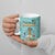 Bahamas Christmas Ceramic Mug with Teal Palm Pattern Carnival Santa and National Emblem Motif - Wonder Print Shop