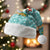 Bahamas Christmas Santa Hat with Teal Palm Pattern Carnival Santa and National Emblem Motif - Wonder Print Shop