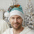 Bahamas Christmas Santa Hat with Teal Palm Pattern Carnival Santa and National Emblem Motif - Wonder Print Shop