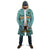 Bahamas Christmas Cloak with Teal Palm Pattern Carnival Santa and National Emblem Motif - Wonder Print Shop