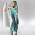 Bahamas Christmas Hooded Blanket with Teal Palm Pattern Carnival Santa and National Emblem Motif - Wonder Print Shop