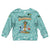 Bahamas Christmas Kid Ugly Christmas Sweater with Teal Palm Pattern Carnival Santa and National Emblem Motif - Wonder Print Shop