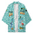 Bahamas Christmas Kimono with Teal Palm Pattern Carnival Santa and National Emblem Motif - Wonder Print Shop